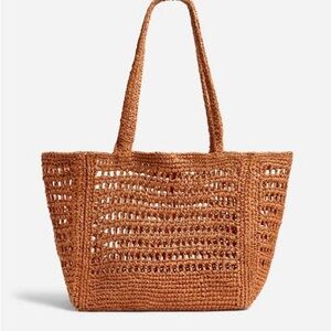 Madewell Open Crochet Packable Tote in Rusted Tin